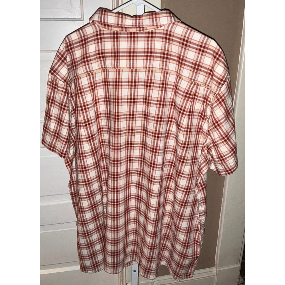Carhartt Rugged Flex Relaxed Fit Plaid Short Sleeve Shirt 3XL Red Tan NWT - Picture 6 of 6